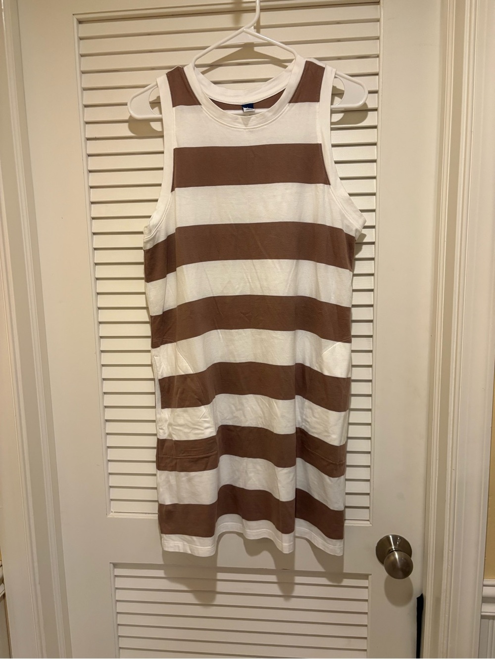Old Navy Brown and White Tank Top Dress Size L